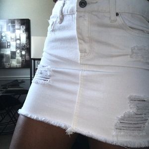 white denim skirt